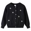 Spring and Autumn Hand-embroidered Flower Children's Sweater Cardigan Jacket Pure Cotton Children's Knitted Cardigan