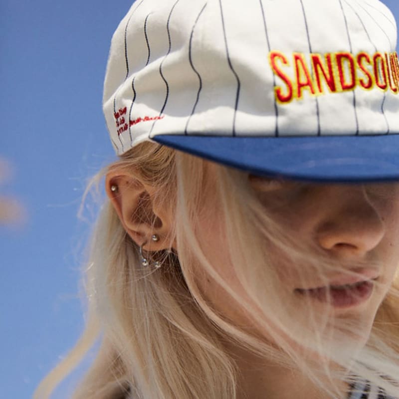 SAND SOUND Кепка-шестиклинка в полоску Camp Cap Темно-синяя (MS338BA63R)