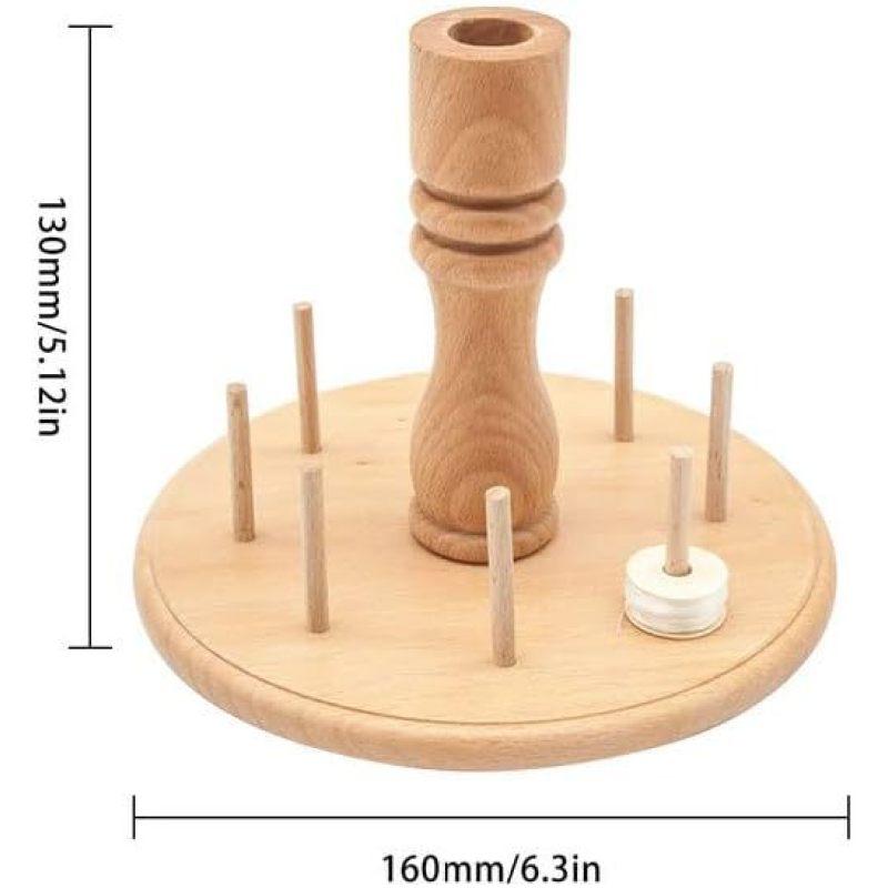 Wood Yarn Holder,8-Spools Wooden Spinning Yarn & Thread Holder,Sewing and Embroidery Thread Rack and Organizer