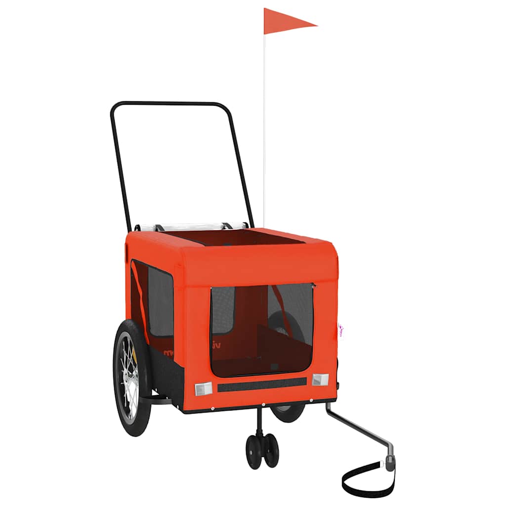 Bicycle Trailer for Dogs Orange and Black Oxford Fabric & Iron