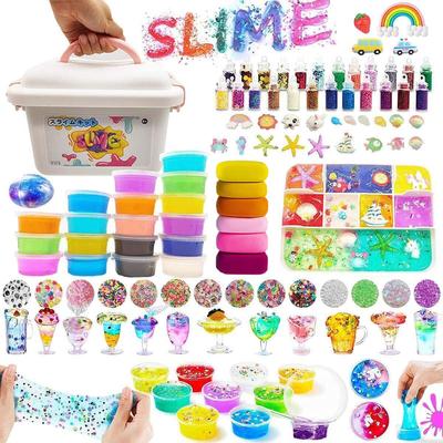 La Gacela Slime 25 шт. Ультралегкий 24-аквариумный фруктовый пенопластовый набор для создания стресса своими руками для начальной школы, набор для рождественского слайма, глина, глина, бутылки,