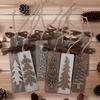 Gray Brown Retro Wooden Christmas Tree Ornaments, Festive Home Tabletop Party Decor