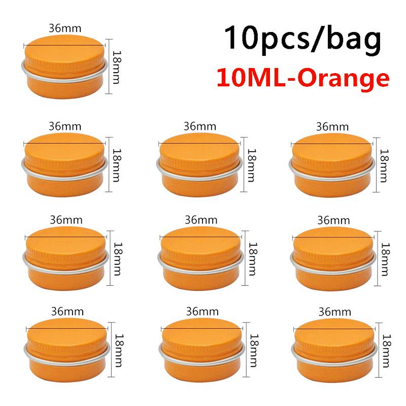 10 шт. алюминиевая жестяная банка-контейнер 5 мл/10 мл/15 мл пустая для крема бальзама для ногтей свечи косметические круглые