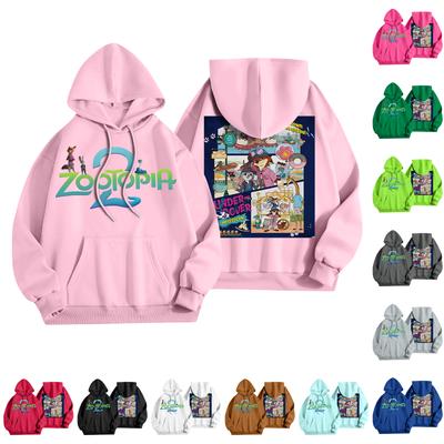 Женская повседневная модная толстовка с капюшоном и карманами с принтом