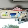 Car Sun Visor Storage Box Bill Pen Card Holder Dvd Organizer With Sunglasses Clip Stowing Tidying Car Accessories