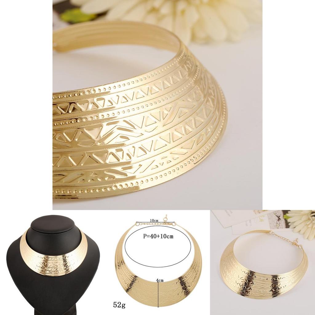 Unisex Metal Collar Necklace With Water Wave Chain For Travel And Gift Giving