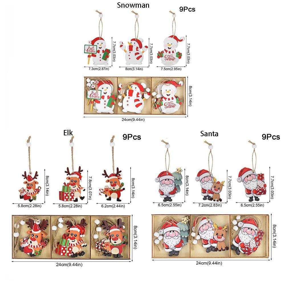 9 шт./компл. Деревянная поделка Рождественская деревянная подвеска Рождественская елка ломтики украшение Рождественская елка
