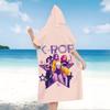 1pc K-POP Group Kids Hooded Beach Towel Cartoon Star Print Quick Dry Microfiber Bath Towel for Swimming Pool Bath