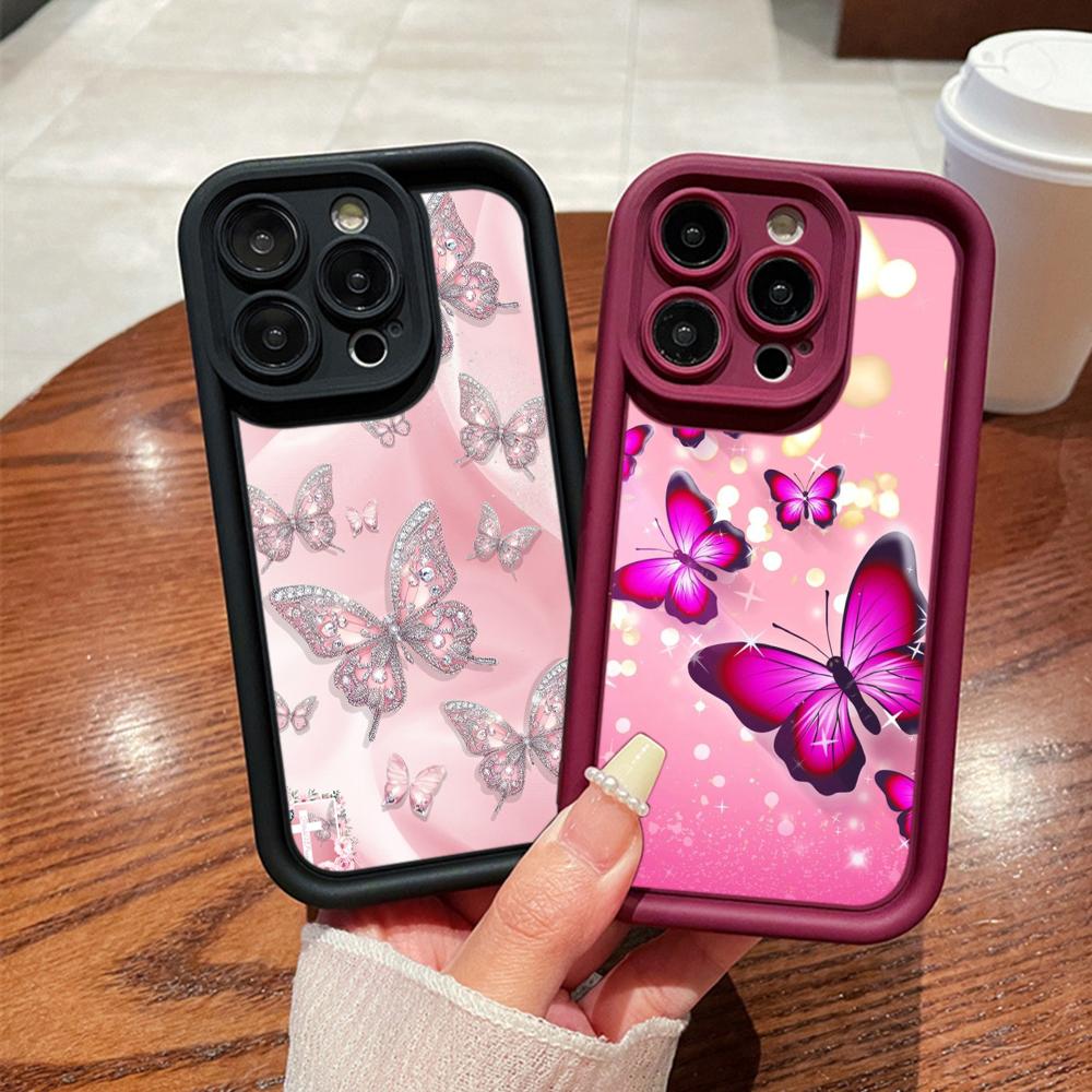 Мягкий чехол для телефона Angel Eye TPU для Samsung A05 A04 A10 A30 A13 A23 A53 A14 A24 A34 A54 A15 A25 A35 A55 S20 S23 FE S24 Ultra Ae66 Бабочка цветок милый