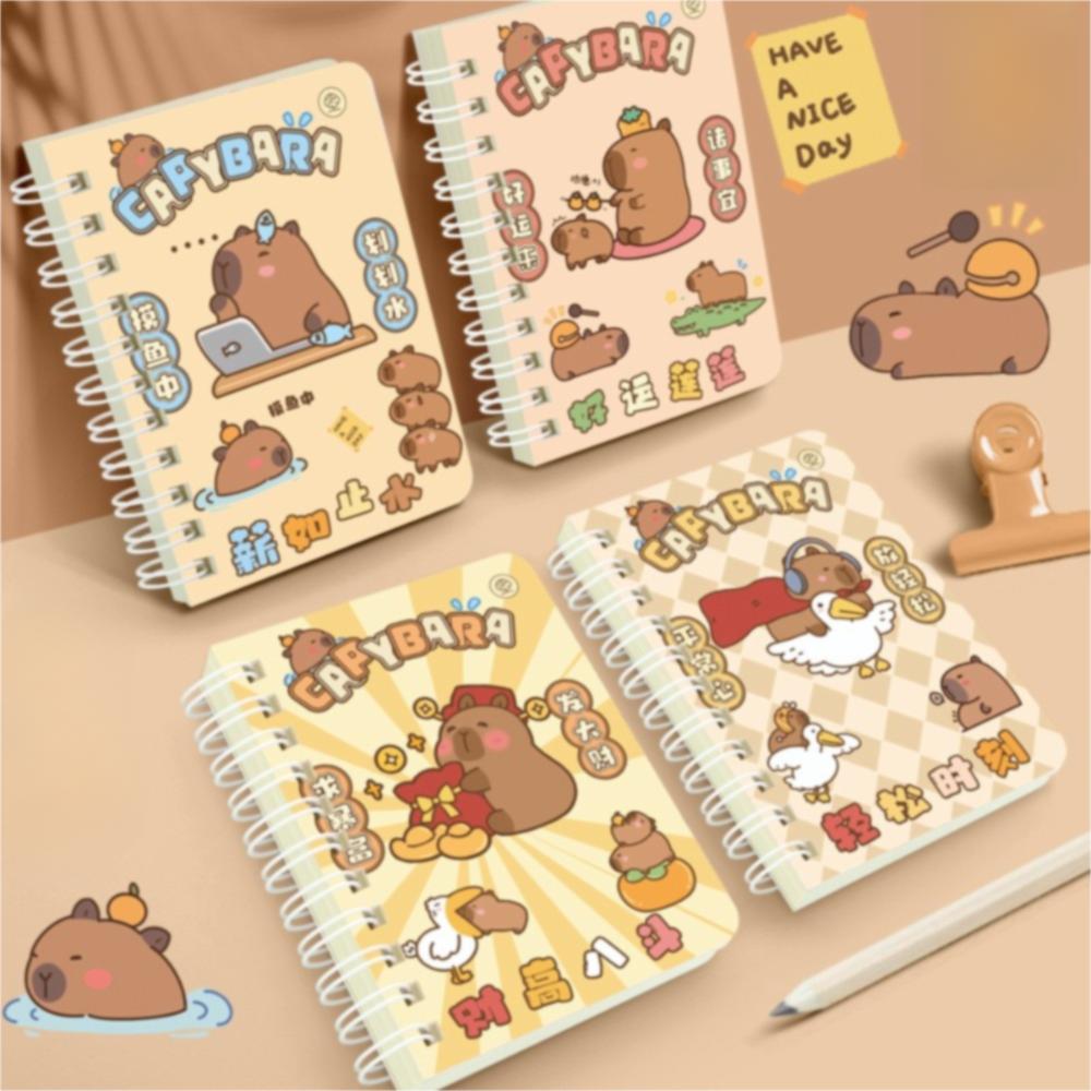 4Pcs/Set Cute A7 Notepad Line Circle Coil Notebook Kawaii Small Notepad Exam Preparation