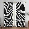 2Pc Zebra Pattern Blackout Curtains, Polyester Fabric, Machine Washable, Suitable For Bedroom, Living Room, Kitchen, Balcony