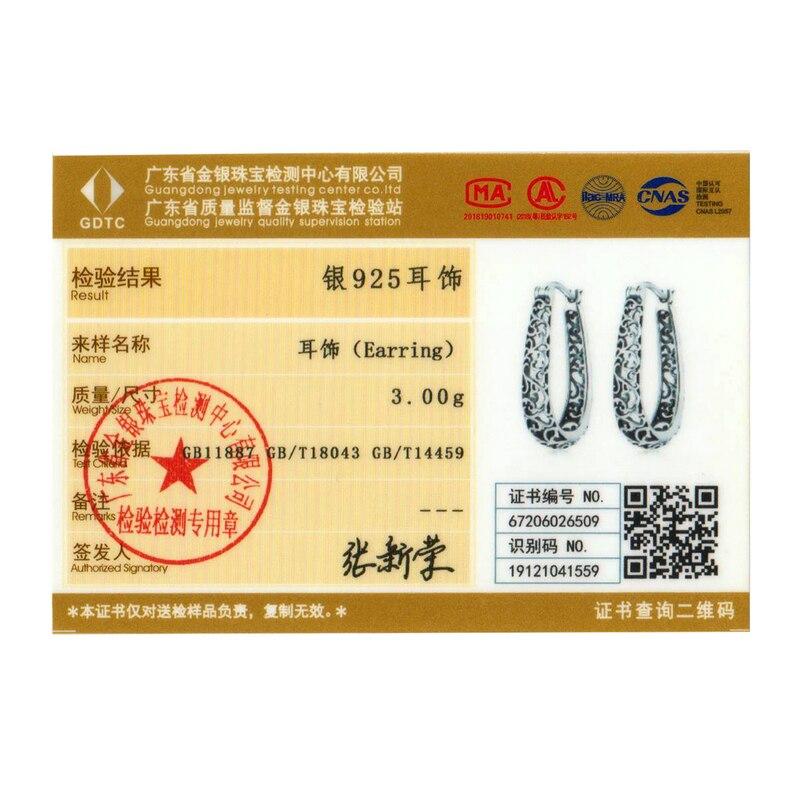 BAMOER Винтажные изысканные серьги-обручи "переплетенная виноградная лоза" из 925 стерлингового серебра