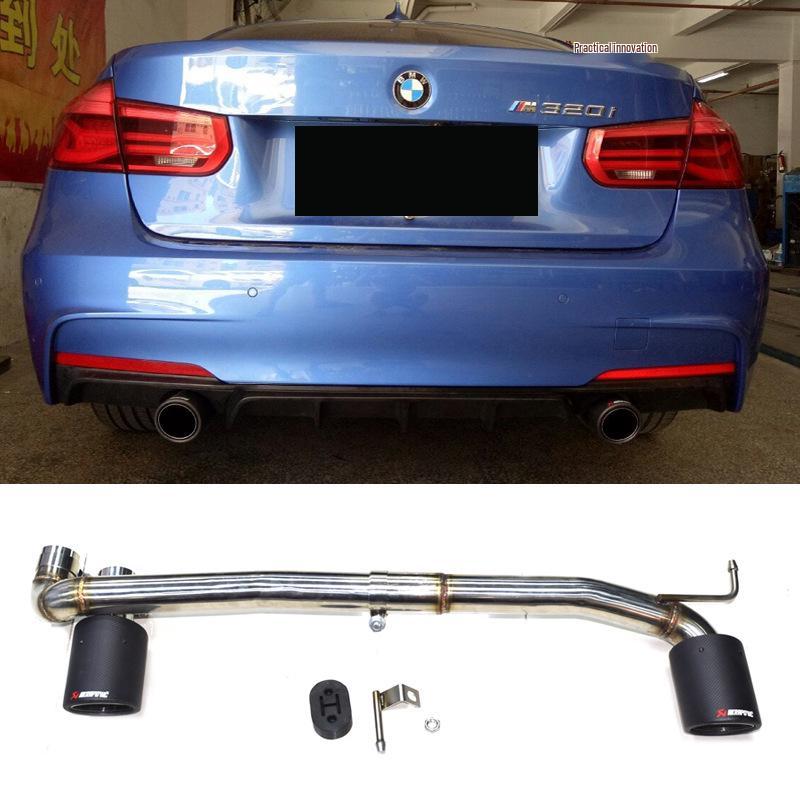 Карбоновая насадка на глушитель для BMW 3 серии: Двойной и Квадро Выпускной Наконечник в Стиле Akrapovič для 320Li, 328, 330m3 2016