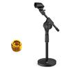 Moukey MMs-5 Desktop Microphone Stand with Geared Boom Arm, 9.5mm & 15.8mm Adapters, 14cm Base Diameter