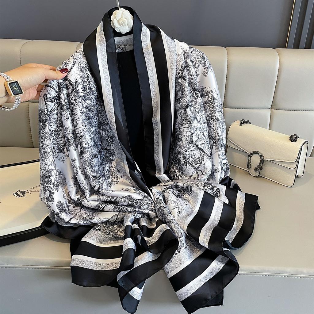 Женские 180*90 см модные красивые мягкие шелковые шарфы женские женские шаль хиджаб накидка платок бандана кашне пляжное парео