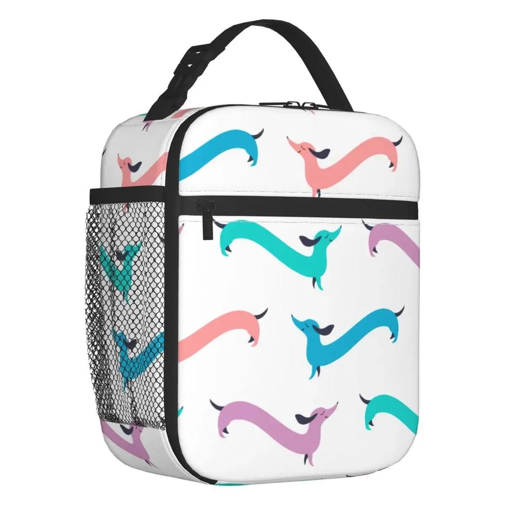 Пользовательская сумка для ланча в виде собаки-таксы для женщин, термосумка-холодильник, изолированный ланч-бокс для студента, в школу