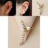 Modern Geometric Alloy Ear Clips With Rhinestones For Women And Special Occasions