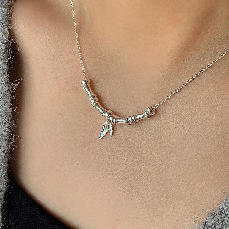 Все тело длинного зеленого бамбукового сустава новое китайское ожерелье для женщин цепочка ключицы бамбуковое ожерелье высокого класса ниша