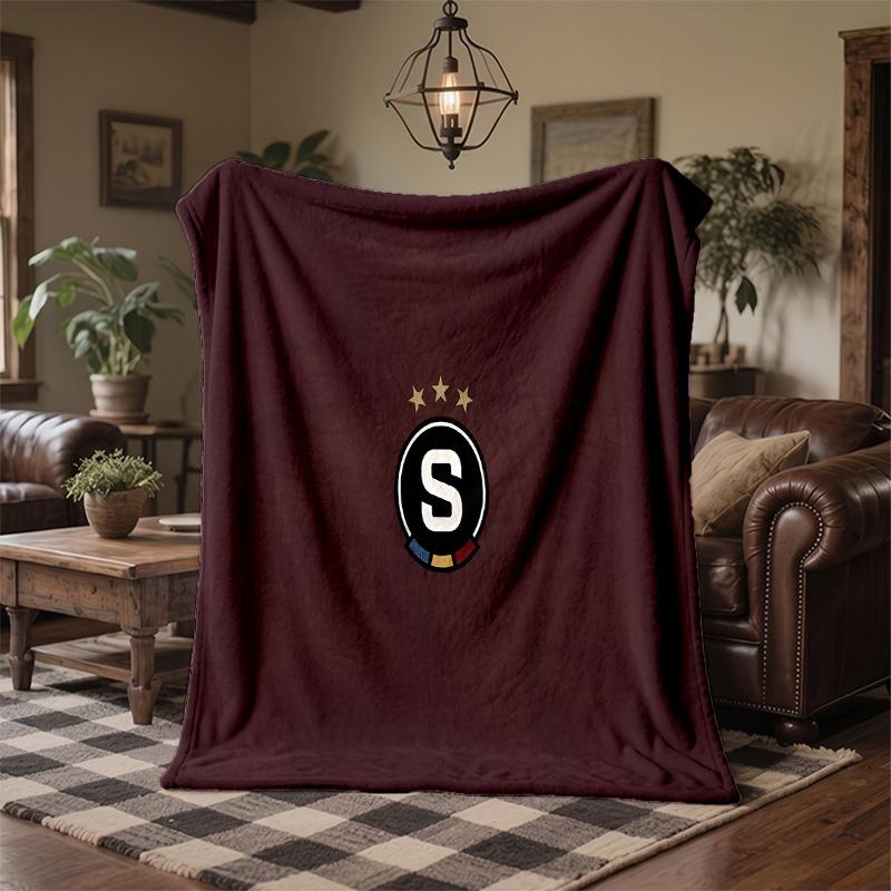 Sparta Prague Print Flannel Blanket Soft Warm Sofa Bed Throw Blanket For Home Office Bedroom