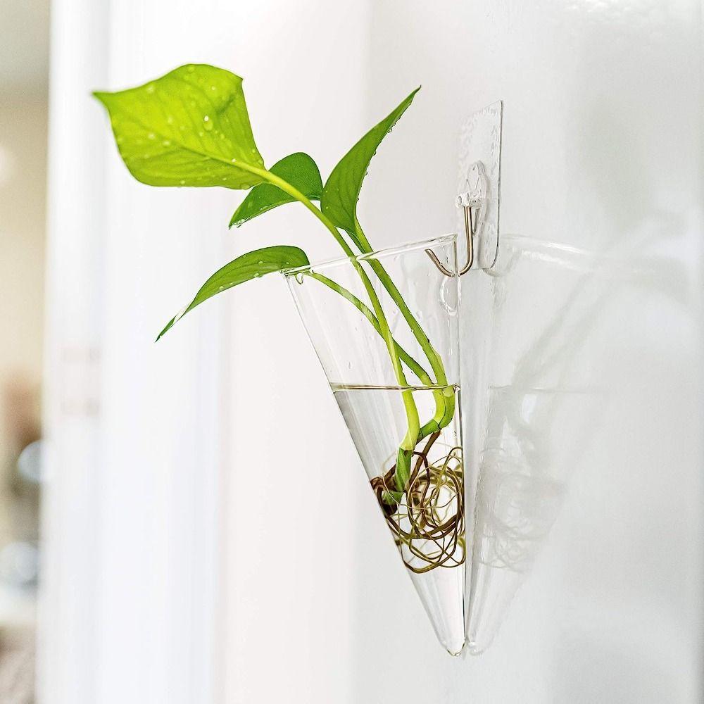 Transparent Wall Hanging Vase Hydroponics Plants Flowerpot Plant Propagation Vase  Wall Decor