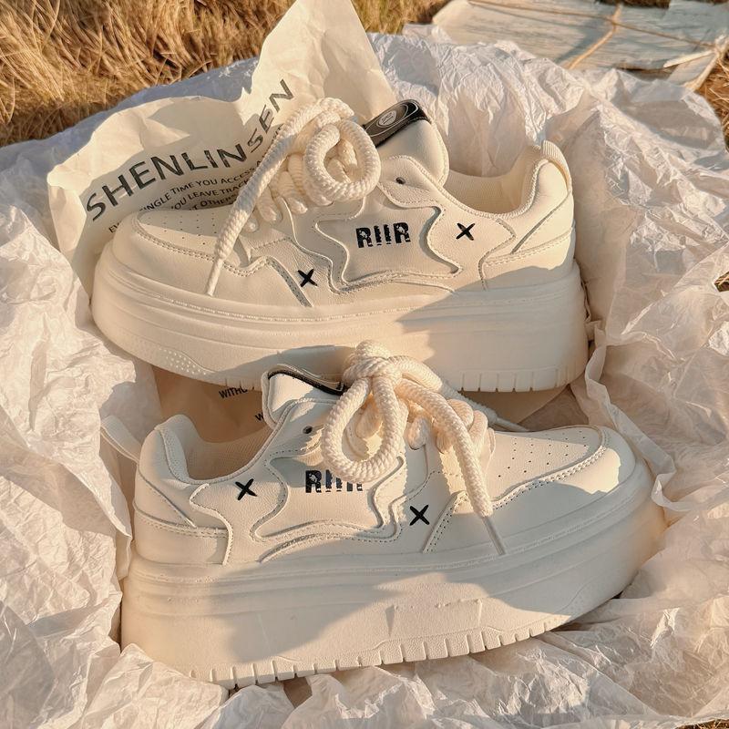 Оригинальная нишевая платформа белые туфли женские 2025 новые весенние туфли на платформе парусиновые туфли повседневные кеды спортивная обувь лодочки
