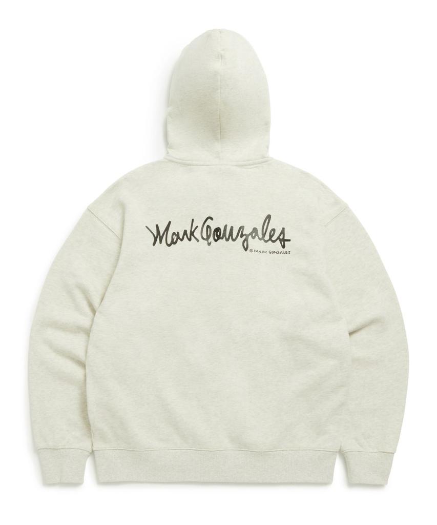 Mark Gonzales Худи на молнии с нашивкой Ангел - M/Овсяный