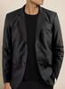 Leather Fashion Stylish Formal Soft Fit Men Blazer Black Two-Button Handmade Lambskin