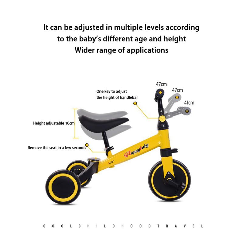 Балансировочный велосипед ZLJ для малышей в возрасте от 10 месяцев до 4 лет, трехколесный велосипед 5-в-1 для тренировки баланса