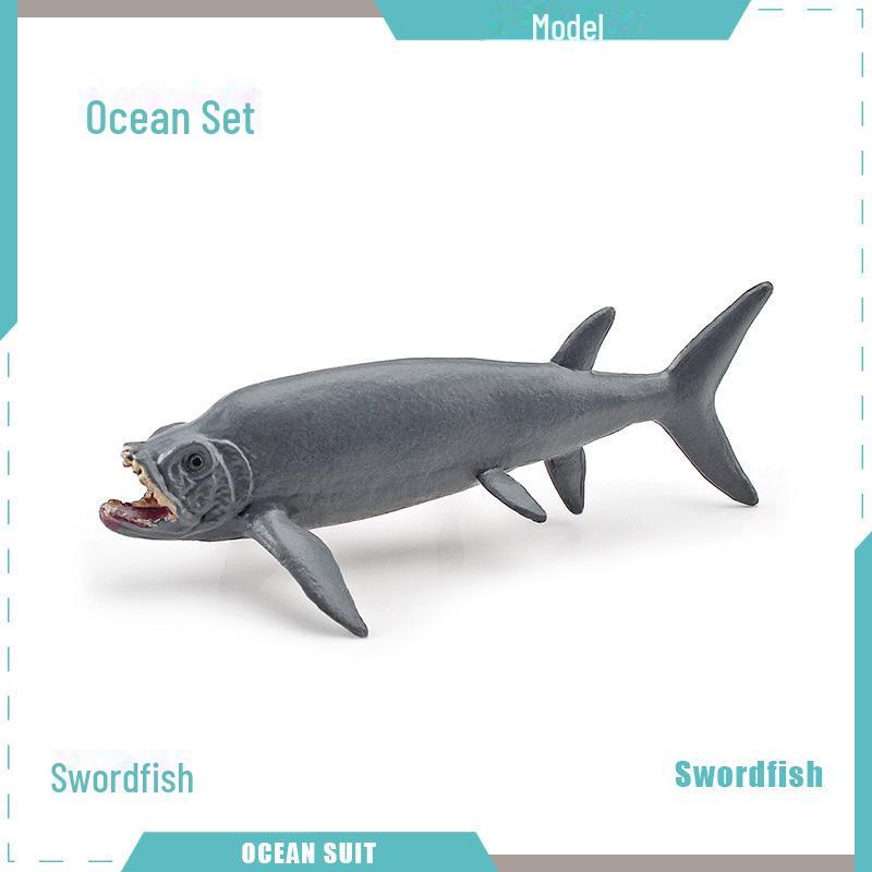 Набор моделей морских животных: Акула, черепаха, дельфин, кит, пингвин, краб и существа морского дна