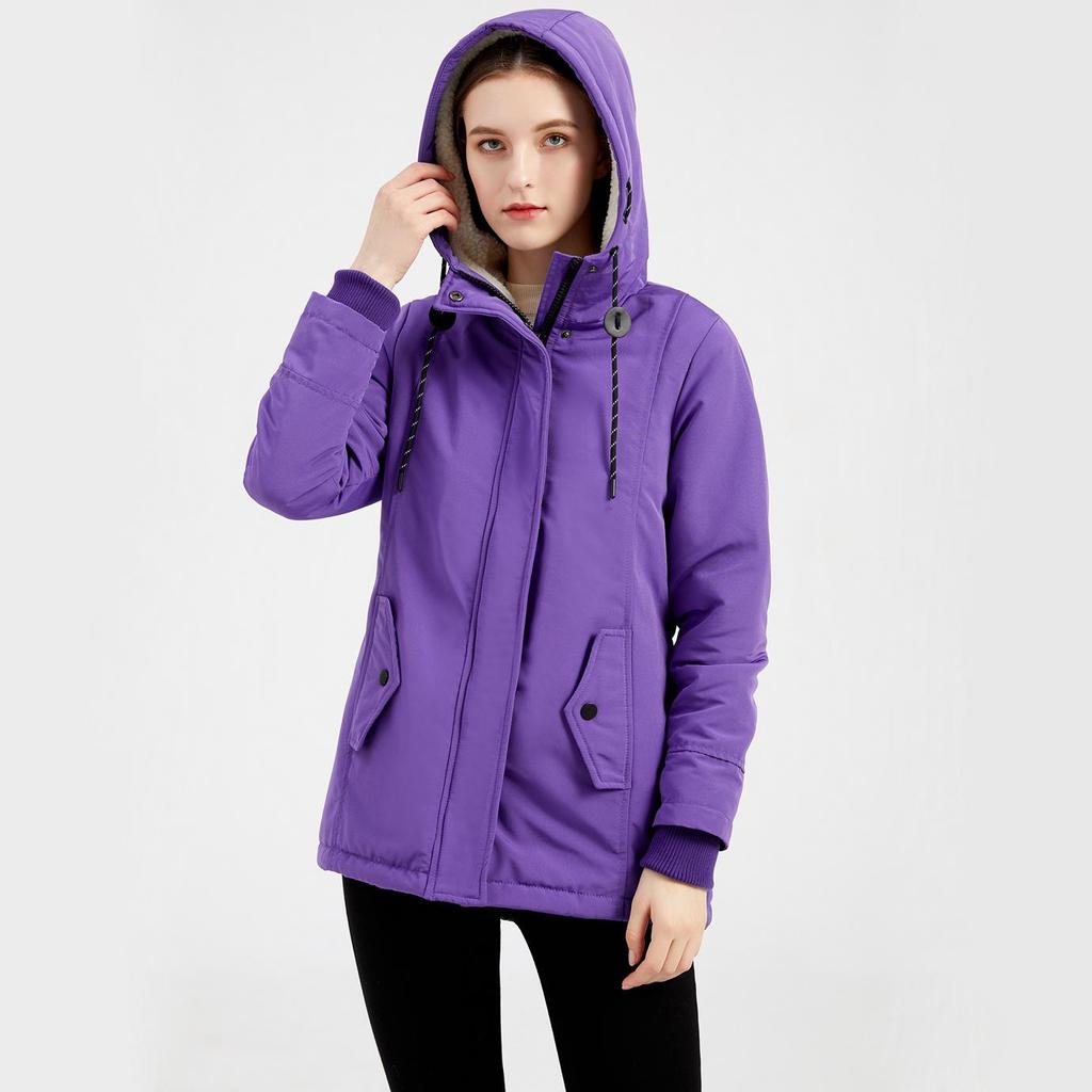 Женская зимняя теплая водонепроницаемая куртка-пуховик с ветрозащитным капюшоном на флисовой подкладке, стеганая утолщенная парка, зимнее пальто, лыжная верхняя одежда для улицы, S-5XL, большие размеры, большие размеры
