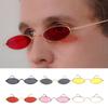 Small Sunglasses For Men Women Cute Sun Glasses Uv400 Narrow Oval Frame Black Yellow Pink Red Lens Sun Glasses
