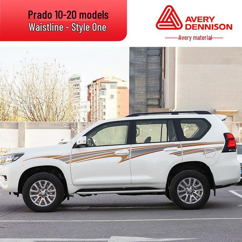 Toyota Prado 10-22 Модели Автомобильная Полоса на Кузов Наклейка на Поясную Линию.