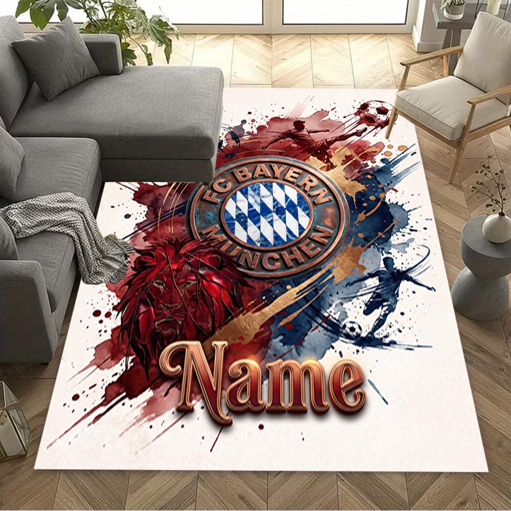 Fc Bayern Munich Fan Art Area Rug Design for Dormitory Kitchen Dining Room Game Room Antislip Carpet Anime Office Decor Birthday/Christmas Gift