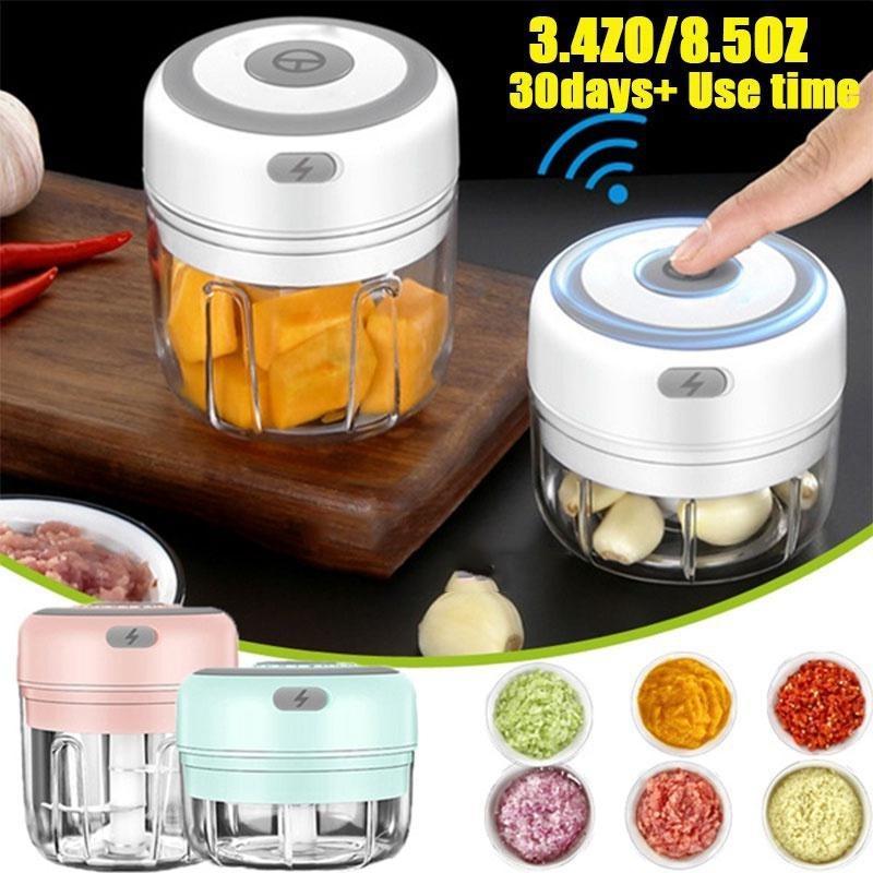 (100/250ml)2023 Upgraded Wireless Electric Garlic Masher Press Stirrer Chopper Vegetable Kitchen Garlic Potato Meat Shredder