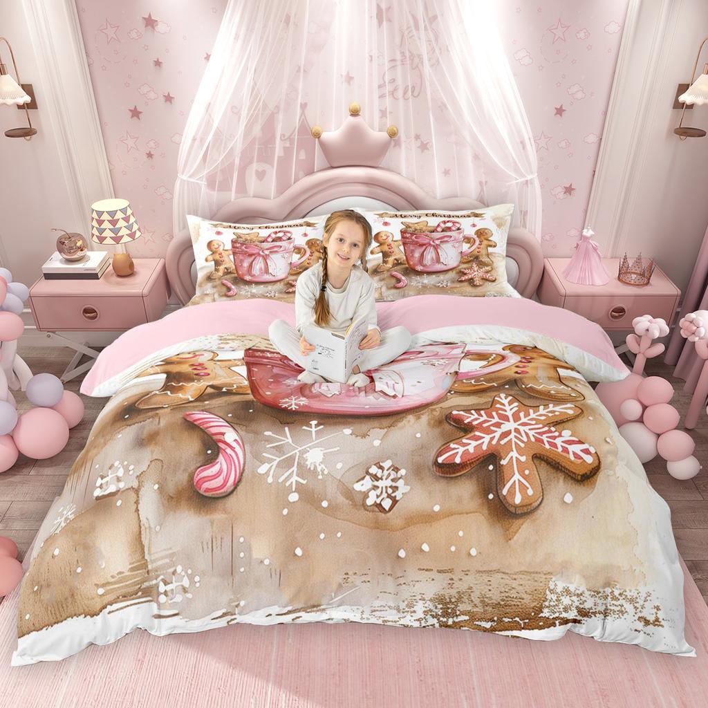 Homewish Детский комплект постельного белья "Веселого Рождества" Для девочек и мальчиков Снеговик Снежинка Комплект для кровати Елка Дед Мороз Комплект с пододеяльником