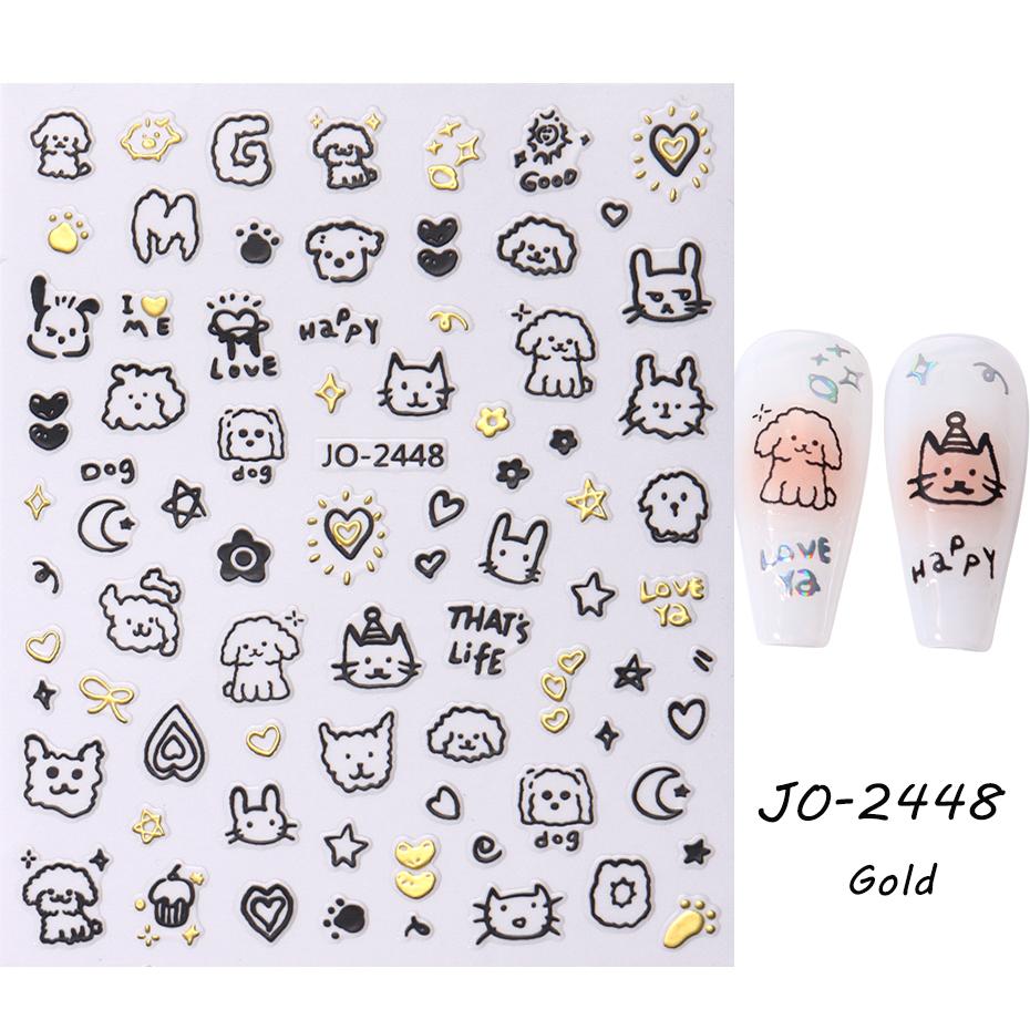 Xiaomi 3D Cartoon Cute Cat Nail Childlike Stickers Kawaii Puppy Dog Graffiti Animals Series New Nail Art Tattoo Design Manicure Decal