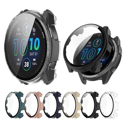 Полноэкранная защита для Garmin Forerunner 965 255 255S ПК + защитный чехол из закаленного стекла, чехол-бампер