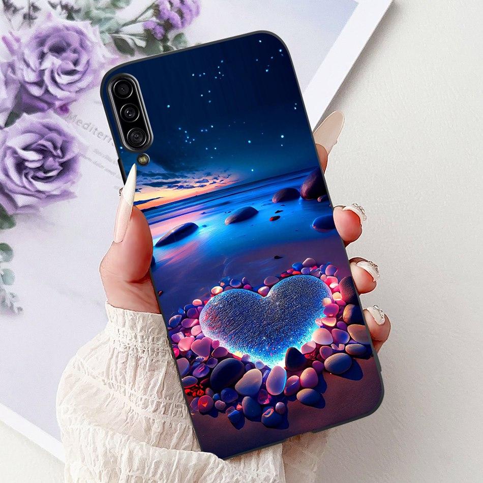 Чехол для телефона Samsung Galaxy A90 5G Чехол для Samsung A90 5G SM-A908B Элегантный Цветочный Кот Раскрашенный Черный Силиконовый Мягкий ТПУ Чехлы