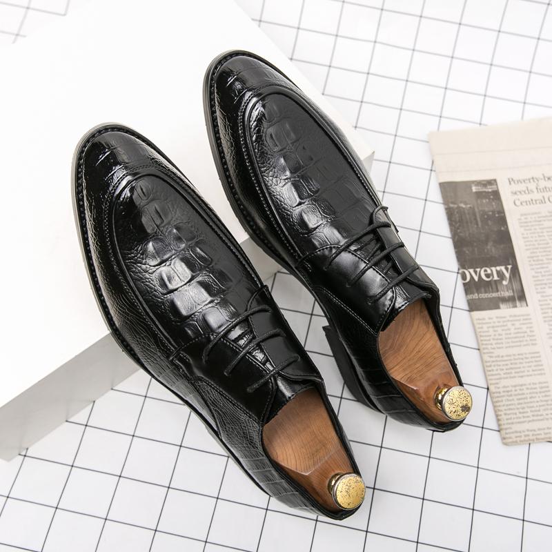 Модные мужские новые деловые туфли с открытым носком, формальные туфли без застежек, мужские оксфорды, высококачественная кожаная обувь для мужчин