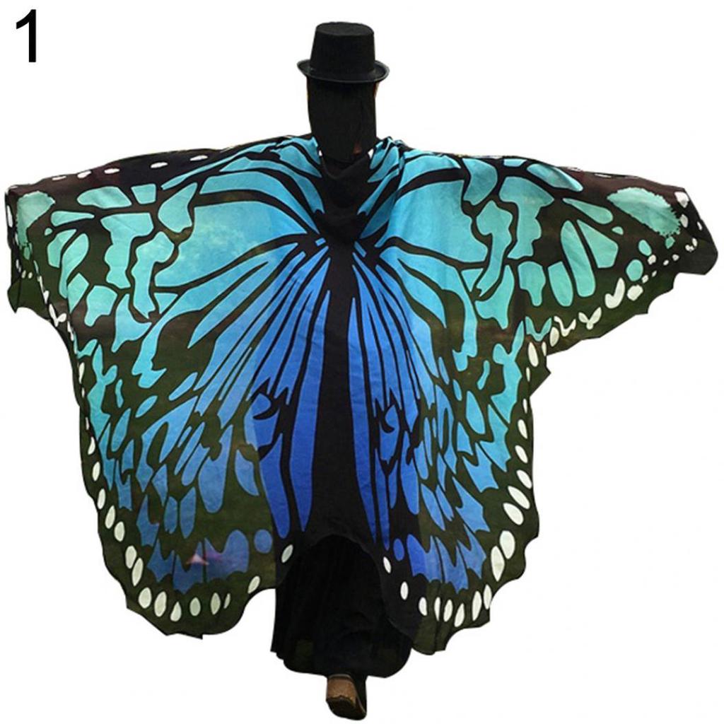 Fashion Butterfly Wing Beach Towel Cape Scarf for Women Christmas Halloween Gift ADM