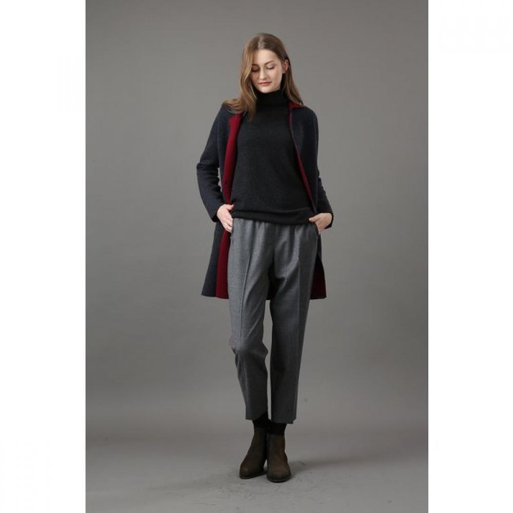 Furina Herringbone Jacquard Knit Coat Tailored Collar