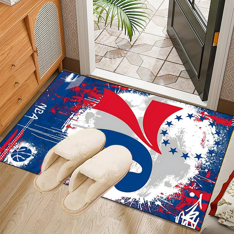Philadelphia Basketball Team Rug Office Carpet Non-Slip Mat, Chair Rug Floor Covering for Gaming, Bedroom, Living Room , Home Decor Christmas Gift