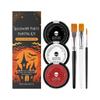 Professional Halloween Face Body Painting Kit with Brushes for Clown Skull Gothic Cosplay Costume Party In Black Red White