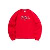 Li Ning Sports Fashion Series Daily Progress Print Loose Round Neck Pullover Sweatshirt Women Sweatshirt Cinnabar-Red AWDR018-2