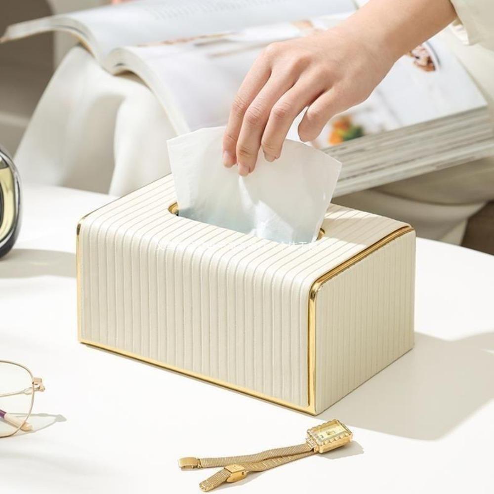 High Quality Streak Tissue Box Exquisite Paper Storage Container Modern Napkin Holder  Living Room
