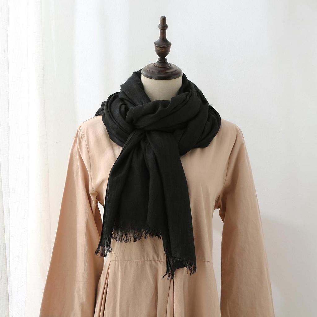 Women's Lightweight Oversized Faux Linen Beach Shawl Scarf - Perfect for Summer, Parties, Weddings, or Christmas Gifts