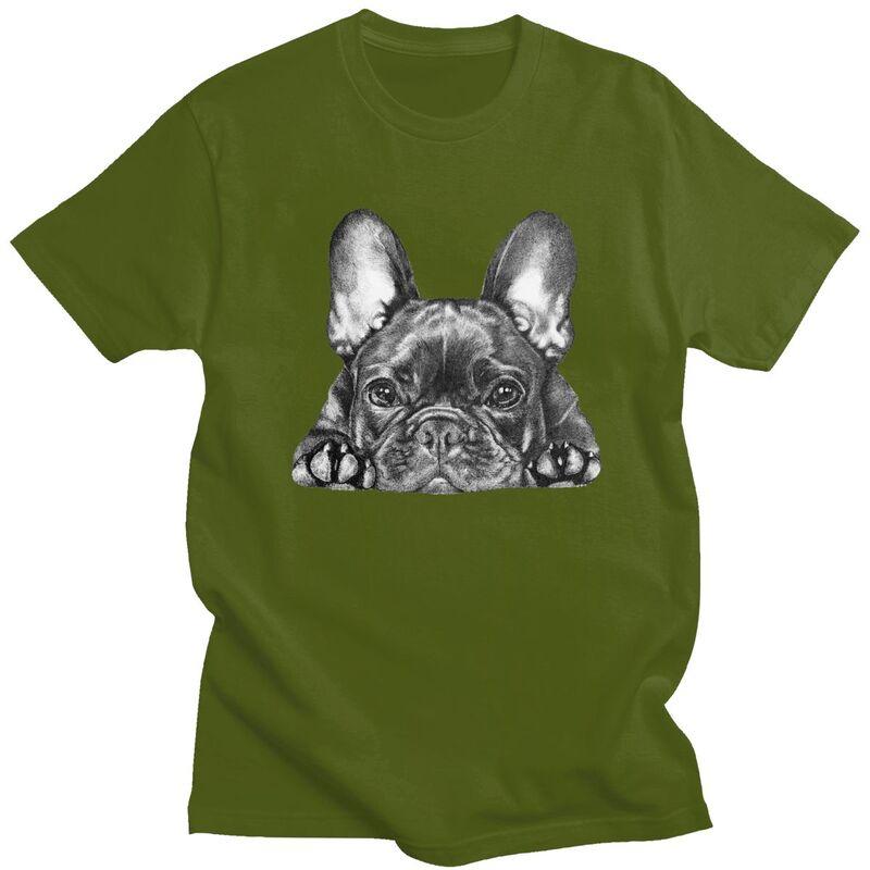 Мужская футболка с принтом французского бульдога Frenchie 100% хлопок Повседневная футболка Уличная футболка