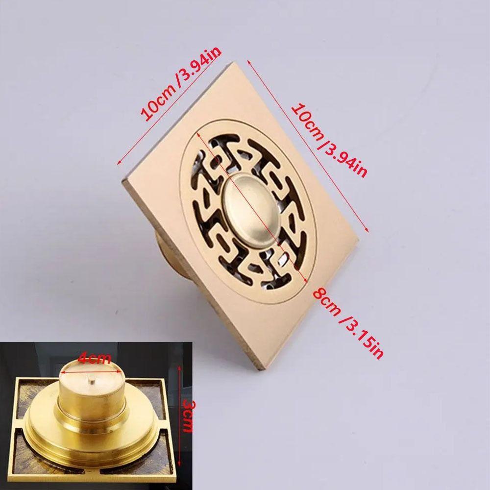 Anti-odor Square Shower Drain Brass Bathroom Drainage Convenient Floor Hair Catcher Laundry Floor