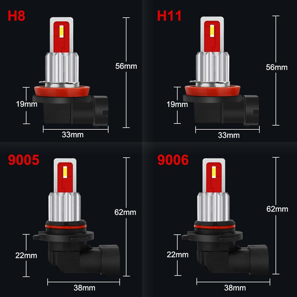 2 шт. светодиодные лампы H8 H11 9005 HB3 9006 HB4 светодиодные противотуманные фары 6500K 8000K 4300K автомобильные лампы 12 В ходовые огни синий янтарь