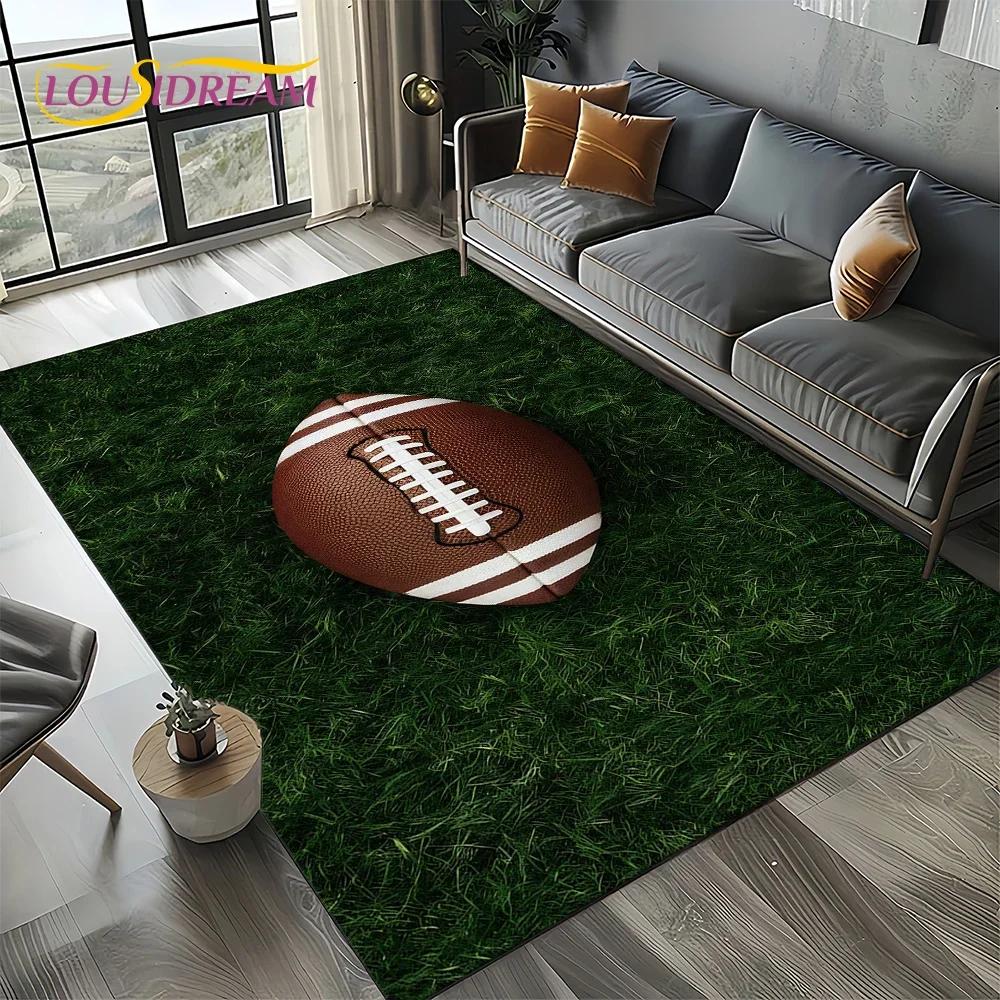 Мультяшный Ковер Регби Поле Регби Американский Футбол Ковер для Гостиной Спальни Дома Украшение Дивана, Зональный Ковер Нескользящий Коврик для Пола